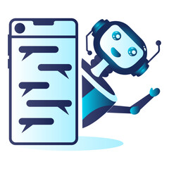 Mobile friendly Agent vector icon design, chatterbot symbol, on-line chat conversation via text or text-to-speech sign, virtual assistants stock illustration, Hybrid Chatbot App concept