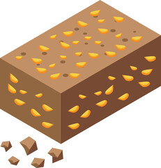 Nut halva icon isometric vector. Sweet chalva. Sunflower food