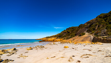 panorama of the coastline and paradise beaches in esperance, western australia; a beautiful bays with clean white sand and turquoise water