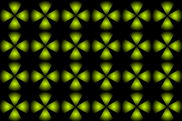 Abstract vector decorative gift bow in gradient shiny colors on black background	