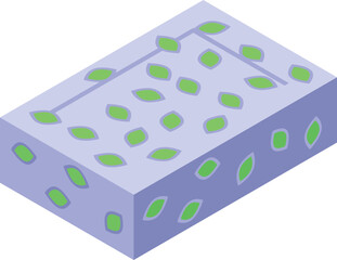 White halva icon isometric vector. Sweet halwa. Food design