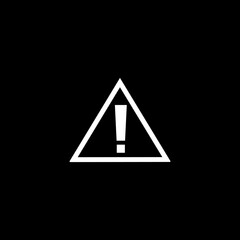  Warning sign  icon isolated on black background.