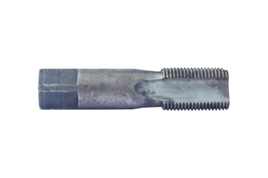 threading machine, steel head for thread cutting, thread tap isolated from background