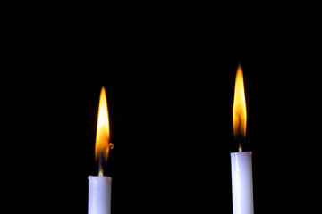 candle light at night, black background