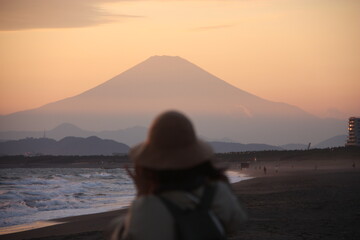 富士山と撮影者