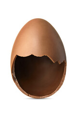 Chocolate Easter egg isolated on white.