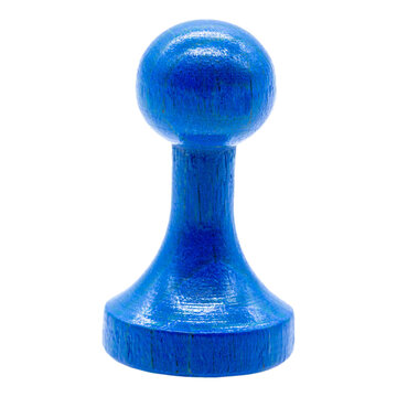 a simple blue wooden token