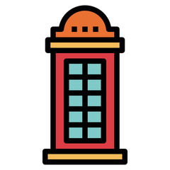 telephone box filled outline icon style