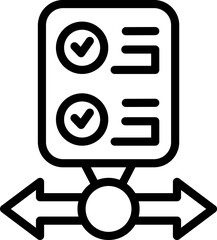 Direction key point icon outline vector. Business tips. Away information