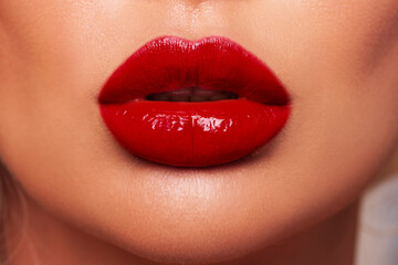 Fototapeta premium close up lips of woman 