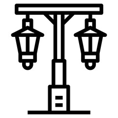 street light line icon style
