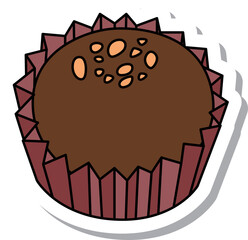 ステッカー風バレンタインイラスト チョコレート