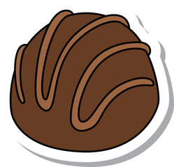 ステッカー風バレンタインイラスト ドームショコラ