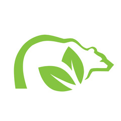 bear and green leaf