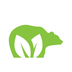 bear and green leaf