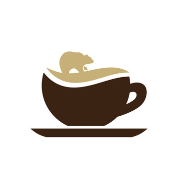 bear and cup of coffee
