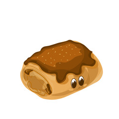 vector illustration of cake. sweet bun, illustration for a sweet shop. cake, cupcake baking, confectionery. making sweets. baking buns