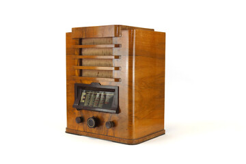 Vintage Radio Holz Seitenansicht rechts