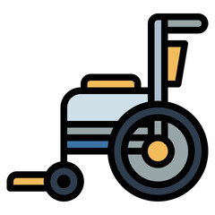wheelchair filled outline icon style