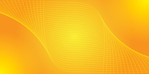 Abstract orange background with curved wavy lines. Vector illustration for design. Wave from line