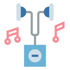 earphones flat icon style