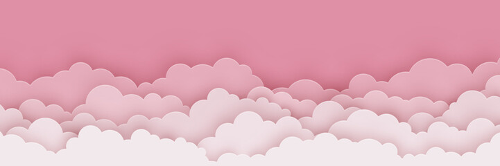 Abstract background with paper cut clouds background. Sky concept.Vector illustration