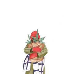 the gnome with a gift in hands