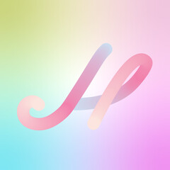 H logo, Gradient background with H alphabet, H letter logo, 3d iridescent gradient letter H, H script logo