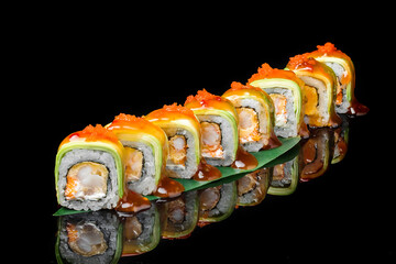 a set of Japanese California sushi rolls  © tankist208