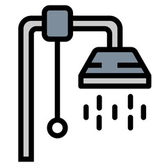 shower filled outline icon style