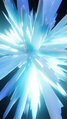 Abstract Digital Futuristic Glowing Crystals fly in space vertical Background 3D rendering