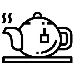 teapot line icon style