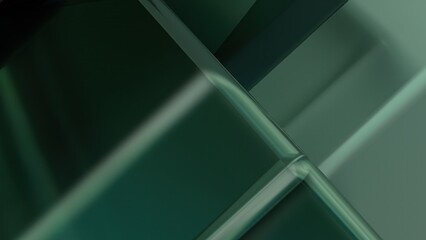 Green color Metallic textured box geometry Abstract, dramatic, passionate, luxurious and exclusive 3D rendering graphic design elemental background material