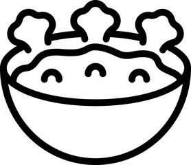 Meal cuisine icon outline vector. Paste day. Olive hummus
