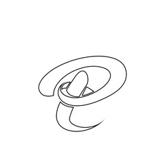 Letter e outline logo