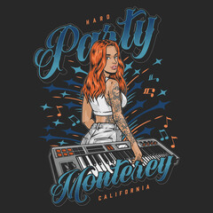 Obraz premium Hard party girl flyer colorful