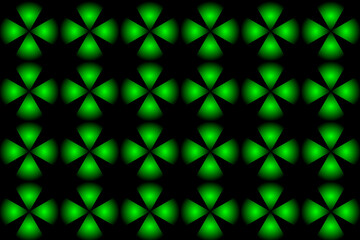 Abstract vector decorative gift bow in gradient shiny colors on black background	