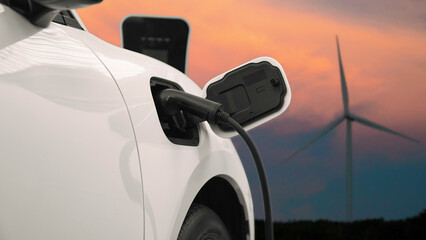 Electricity charging battery energy from charging station directly powered by sustainable...
