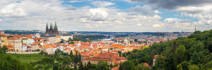 Obraz premium Prague cityscape panorama - city landscape with the Prague castle, Czech republic