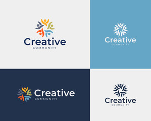 Modern creative community logo. community logo template. nonprofit organization logo template. geometric nonprofit logo template. mpodern and minimalist organization logo template