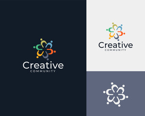 Modern creative community logo. community logo template. nonprofit organization logo template. geometric nonprofit logo template. mpodern and minimalist organization logo template