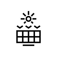 simple solar energy panel icon vector isolated illustration