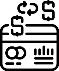 Fototapeta premium Refund on credit card icon outline vector. Delivery service. Website store