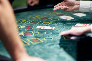 playing cards in the casino
