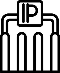 Bike parking icon outline vector. Lock safety. Cycle wheel