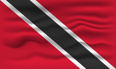 Waving flag of the country Trinidad and Tobago. Vector illustration.