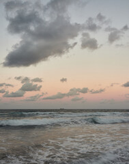Seascapes at sunset with clouds. Canary islands spain