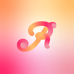 3d gradient letter R, Blend R logo, Gradient background with R alphabet, R letter logo, 3d iridescent gradient letter R