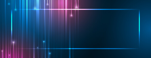 Abstract background with glowing dynamic lines. Futuristic red-blue stripes with arrows. Modern high-tech background for presentations and websites.