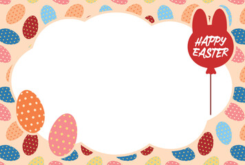 HAPPY EASTERの文字のイースターのグリーティングカード素材